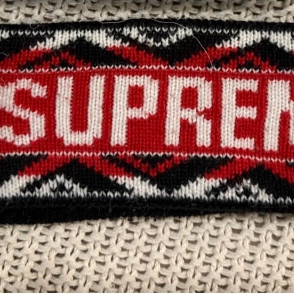 Supreme Red and Black Logo Knit Headband